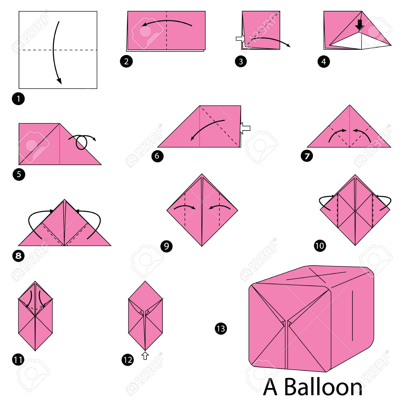 Detail Origami Balon Nomer 8