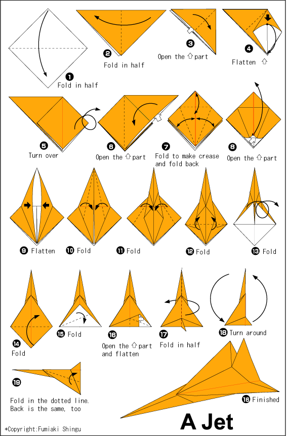 Detail Origami Paper Airplane Nomer 33