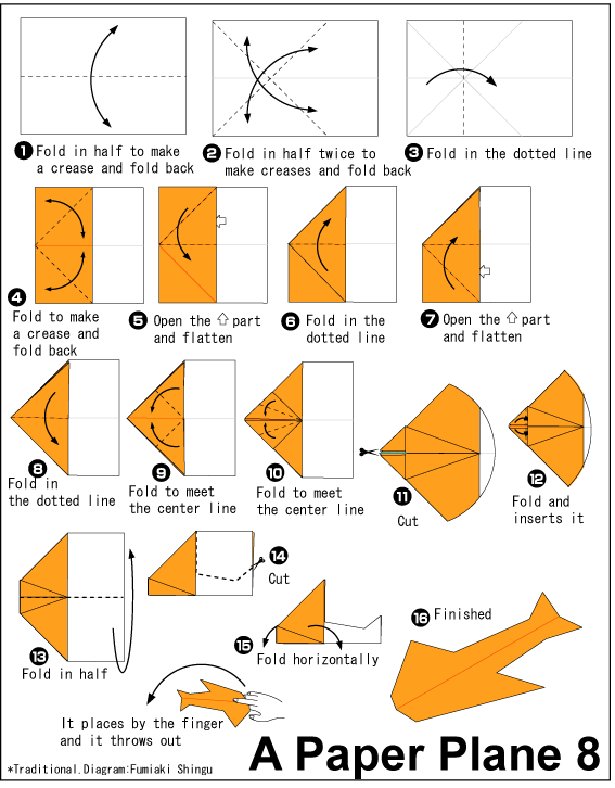 Detail Origami Paper Airplane Nomer 38