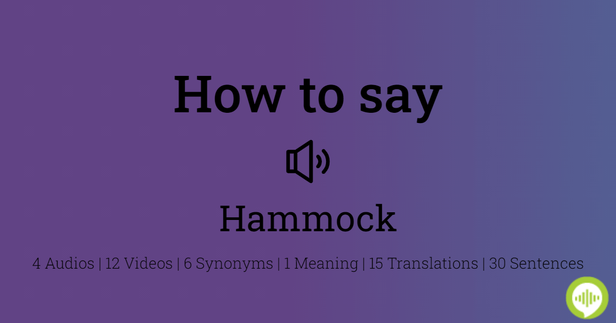Detail Origin Of The Word Hammock Nomer 39