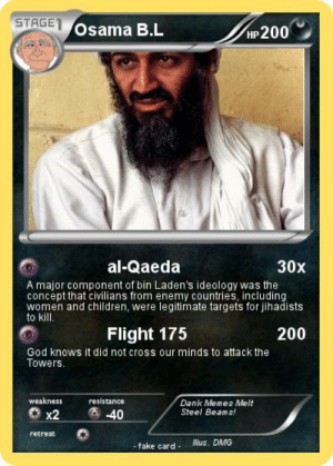 Detail Osama Bin Laden Pokemon Card Nomer 17