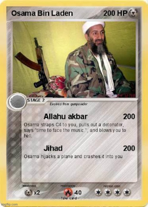 Detail Osama Bin Laden Pokemon Card Nomer 9