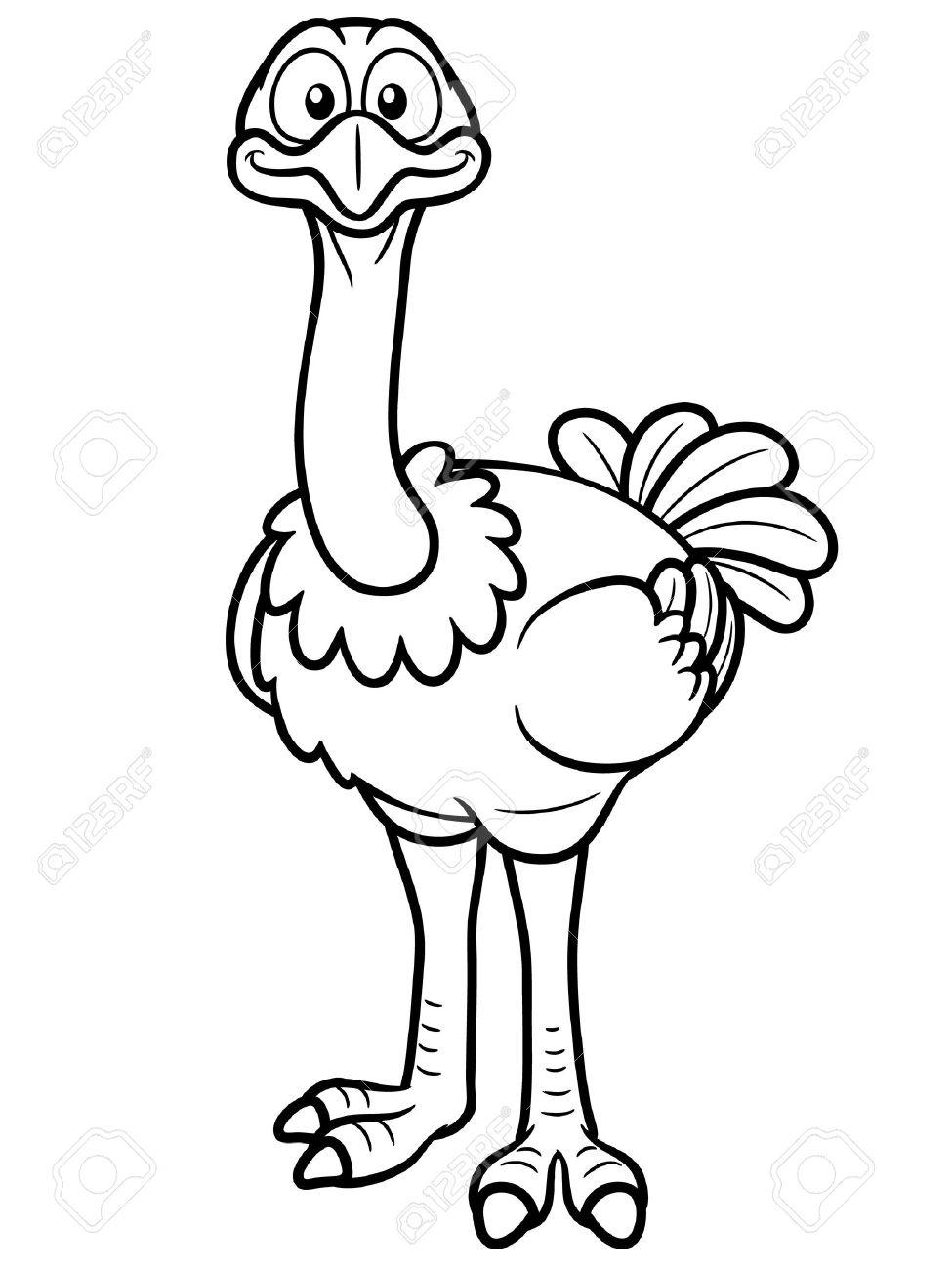 Detail Ostrich Clipart Black And White Nomer 7