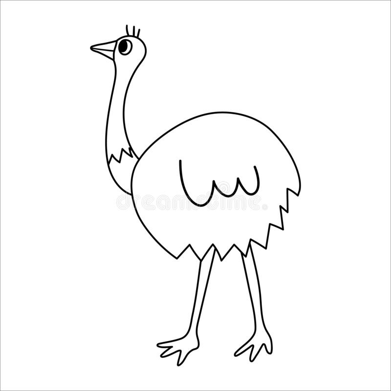 Detail Ostrich Clipart Black And White Nomer 10