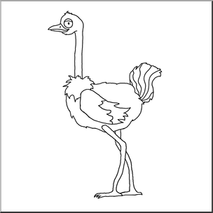 Detail Ostrich Clipart Black And White Nomer 21