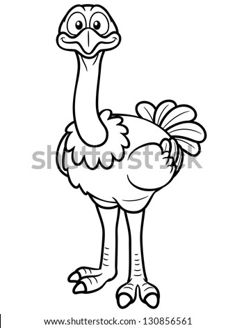 Detail Ostrich Clipart Black And White Nomer 32