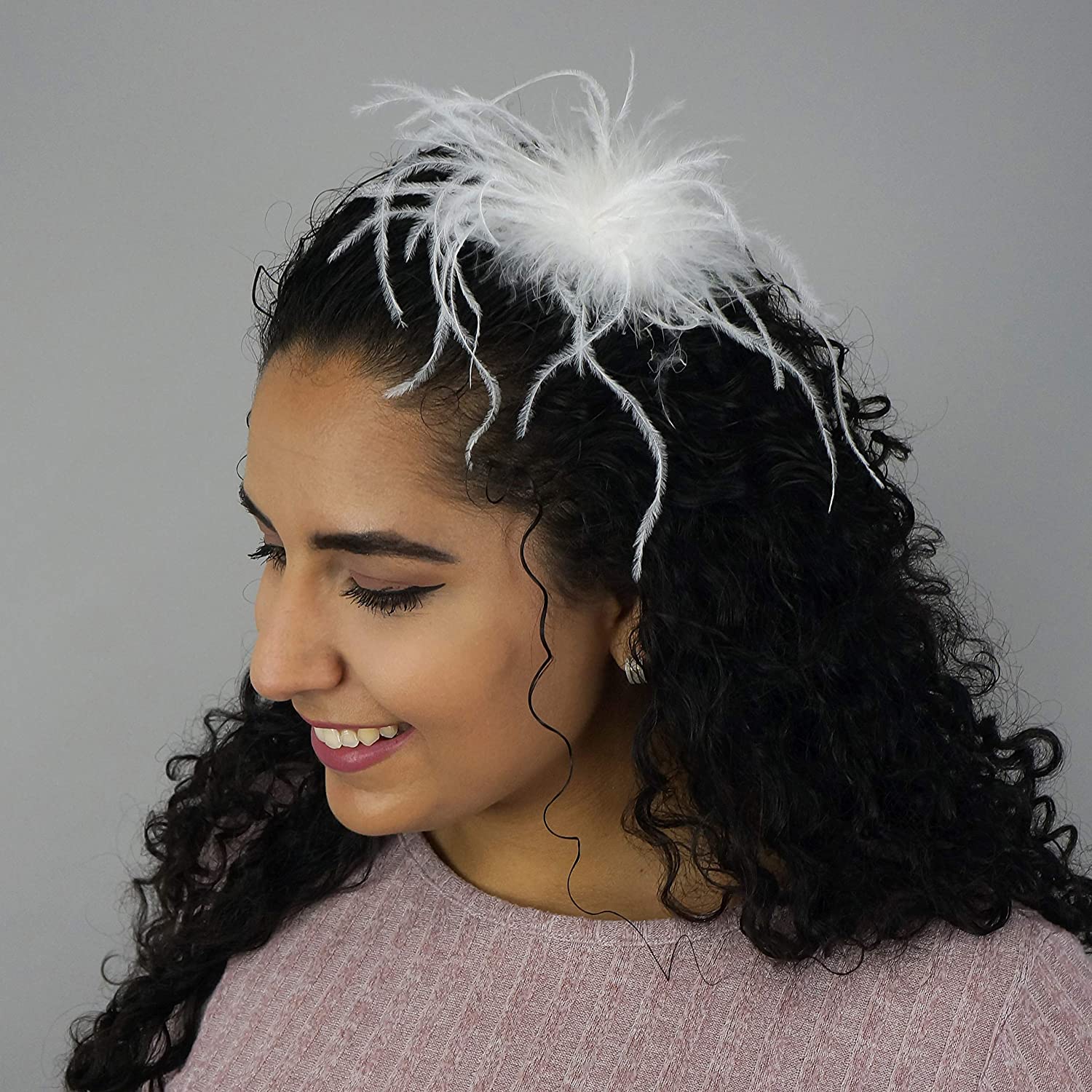 Detail Ostrich Feather Hair Clip Nomer 3