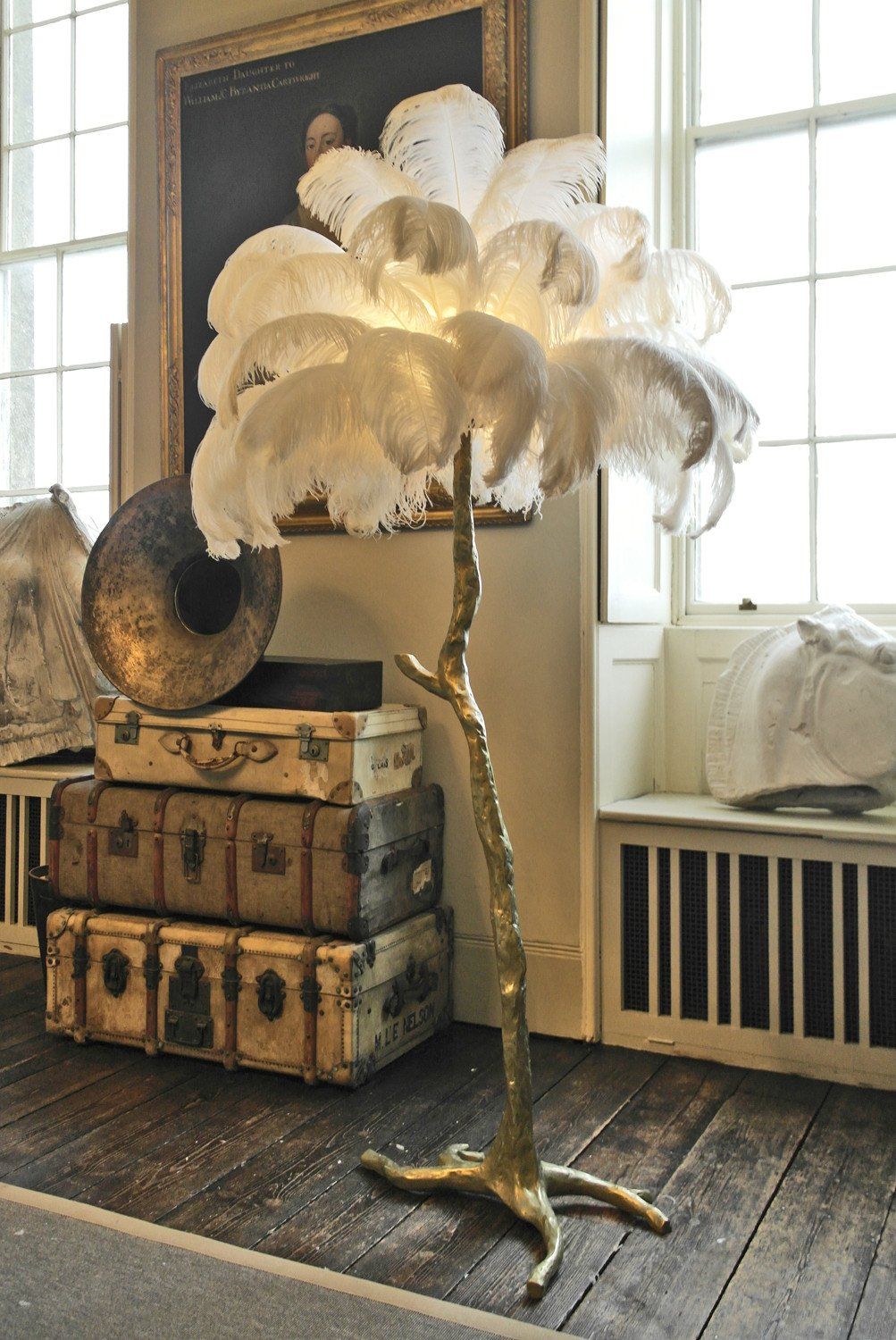 Detail Ostrich Feather Palm Tree Lamp Nomer 13