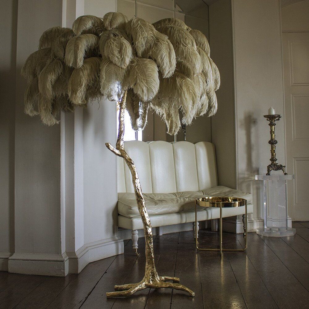 Detail Ostrich Feather Palm Tree Lamp Nomer 8