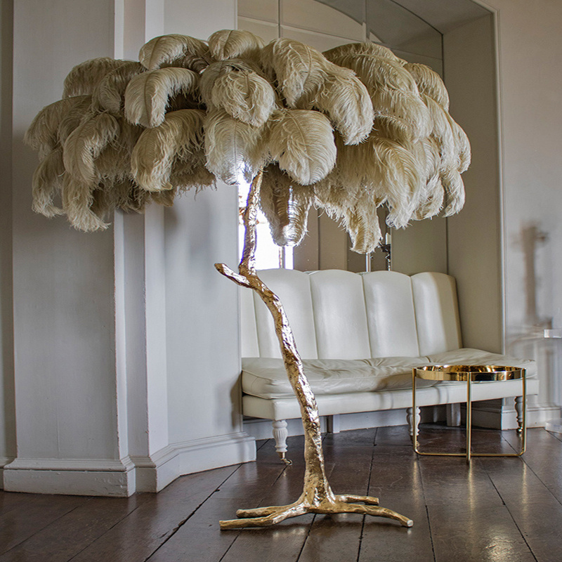 Detail Ostrich Feather Tree Lamp Nomer 2
