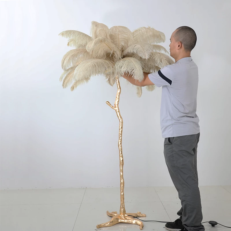 Detail Ostrich Feather Tree Lamp Nomer 4