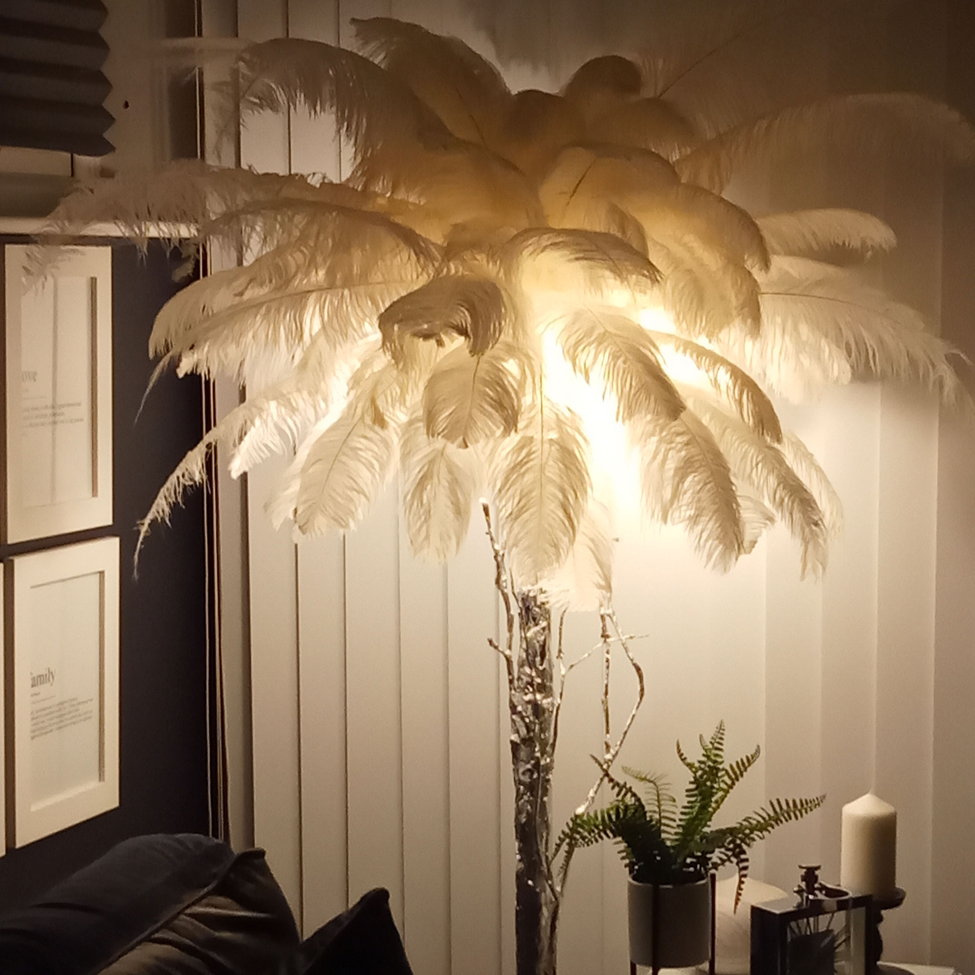 Detail Ostrich Feather Tree Lamp Nomer 34