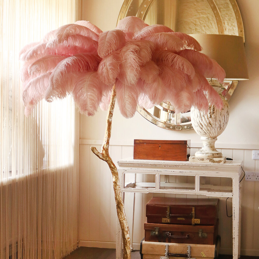 Detail Ostrich Feather Tree Lamp Nomer 39