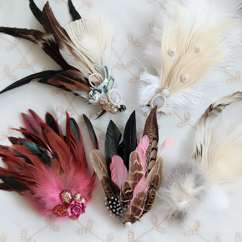 Detail Ostrich Feathers Hair Clips Nomer 49