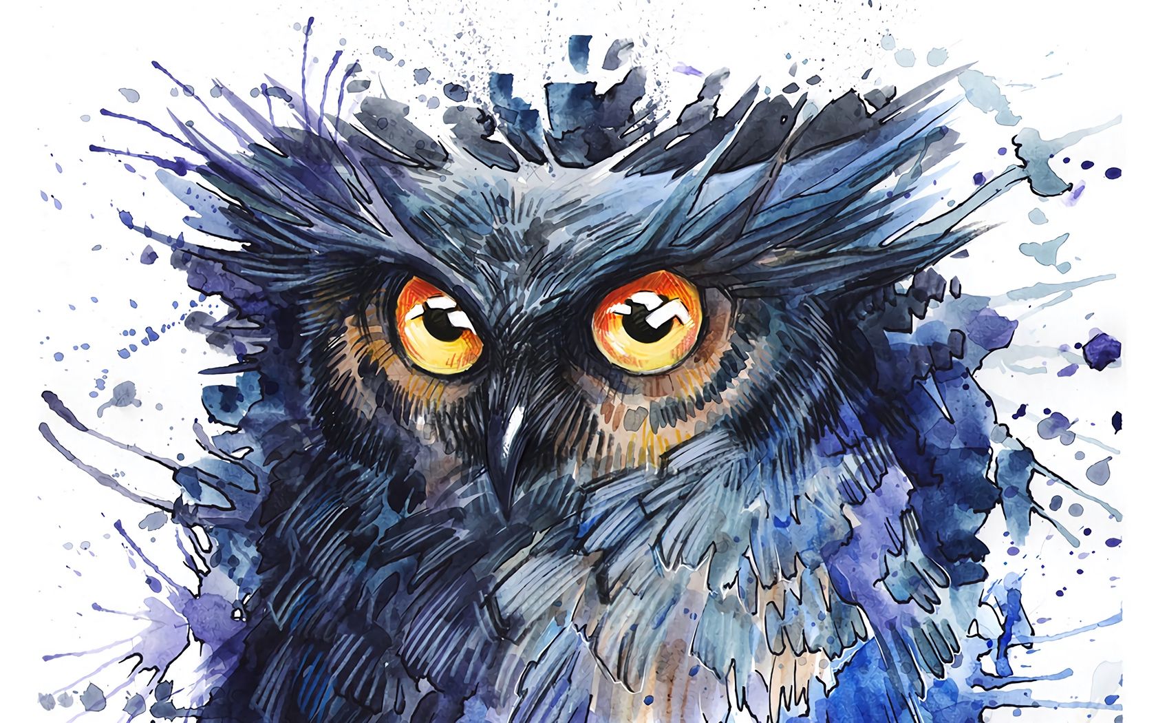Detail Owl Art Wallpaper Nomer 20