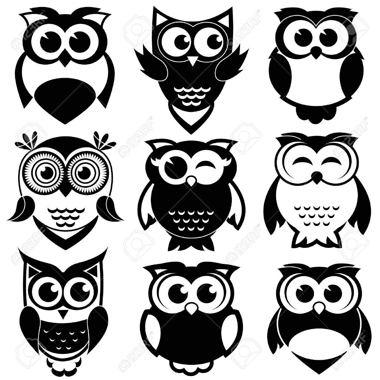 Detail Owl Black And White Nomer 31