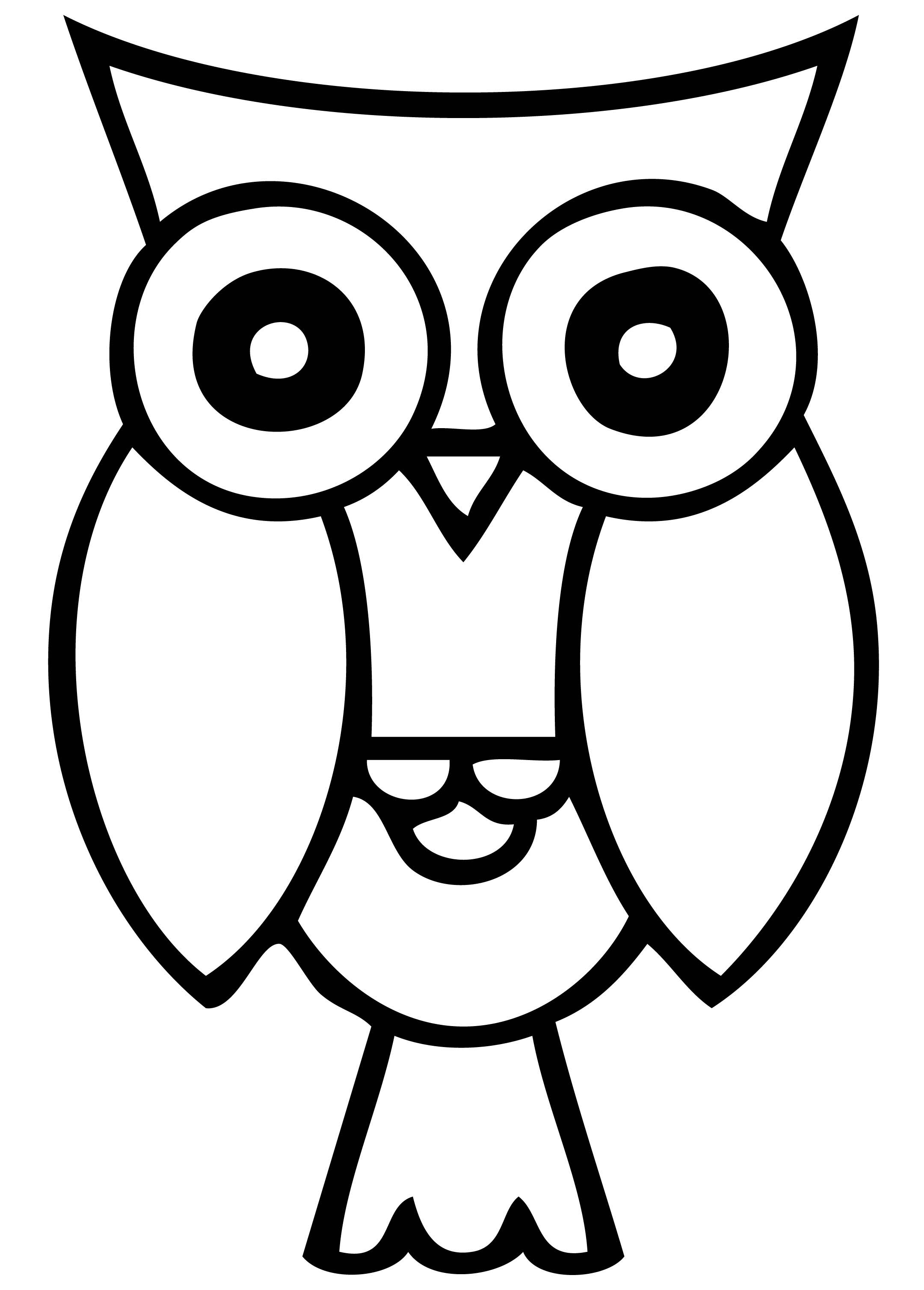 Detail Owl Clipart Black And White Nomer 18