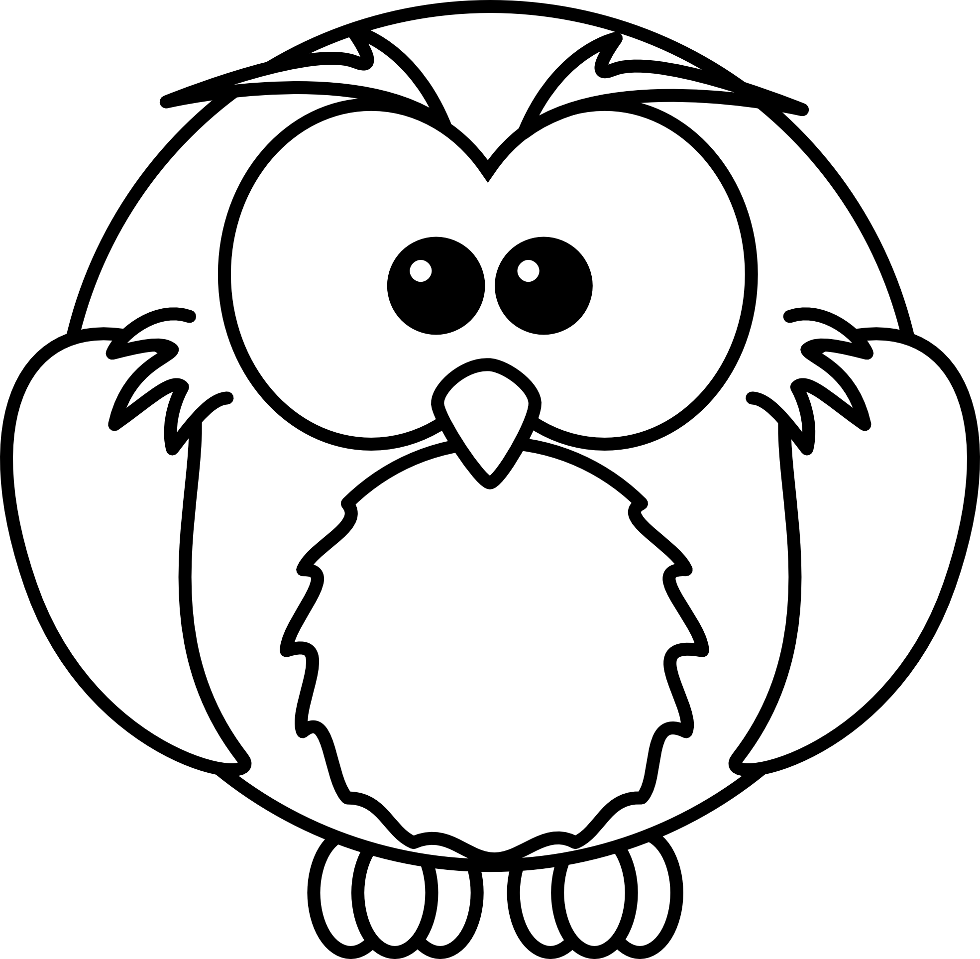 Detail Owl Clipart Black And White Nomer 5