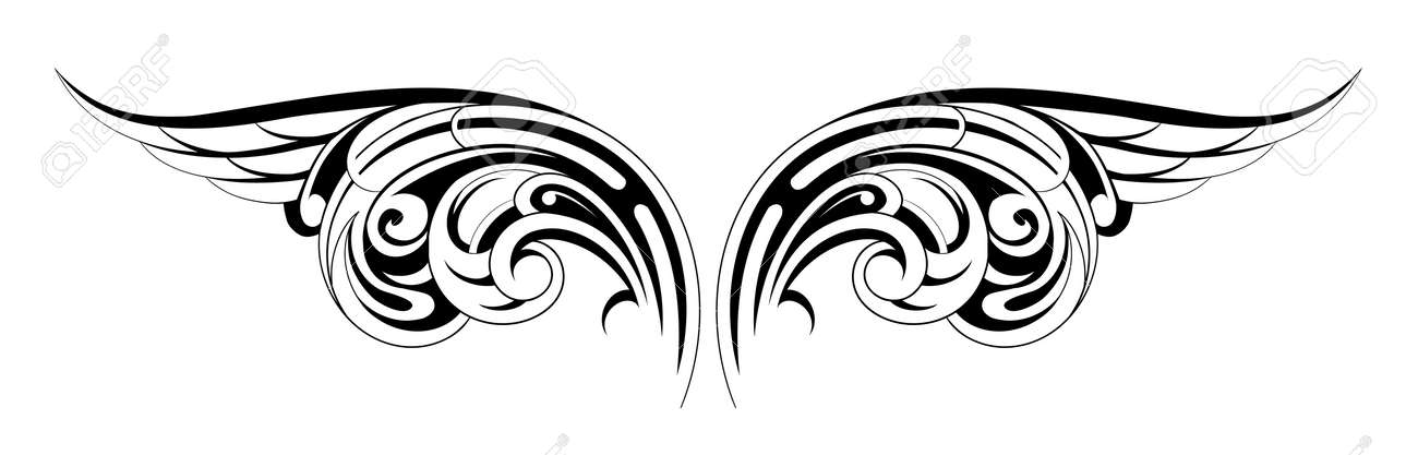 Detail Logo Sayap Tribal Nomer 9