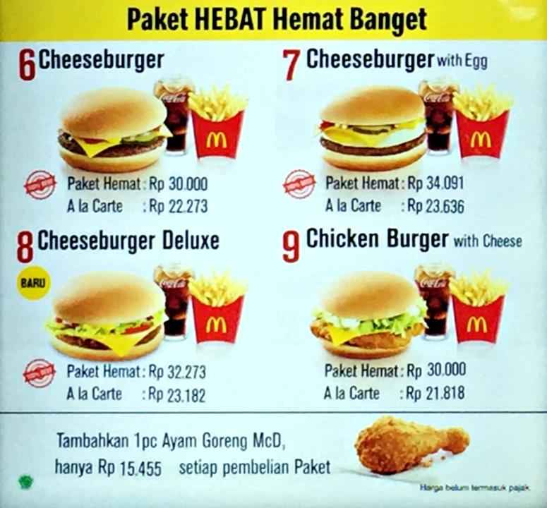 Detail Paket Hemat Mc Donald Nomer 25