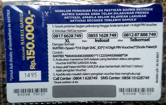 Detail Paket Nusantara Matrix Garuda Nomer 33