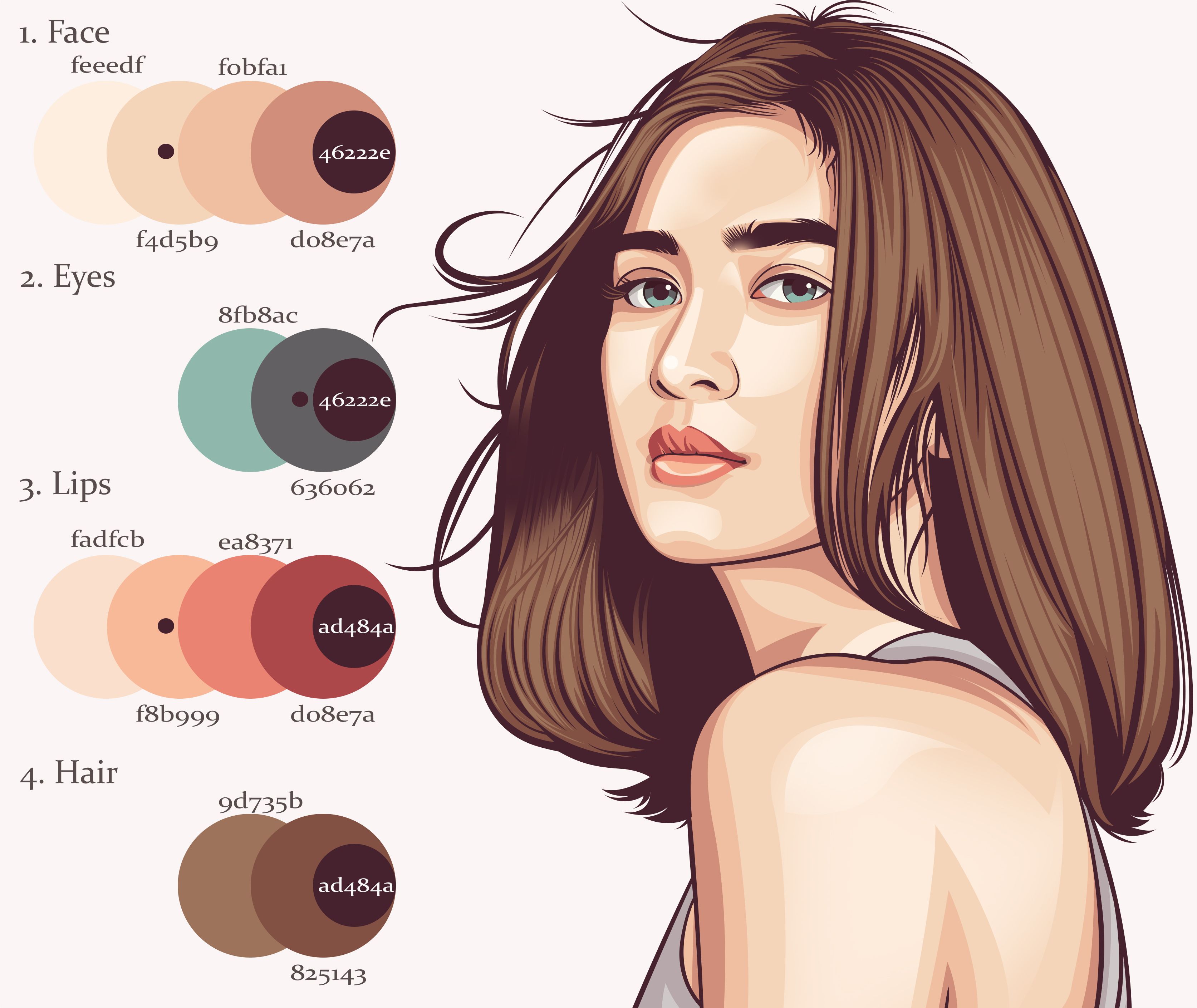 Palet Warna Rambut Vector - KibrisPDR