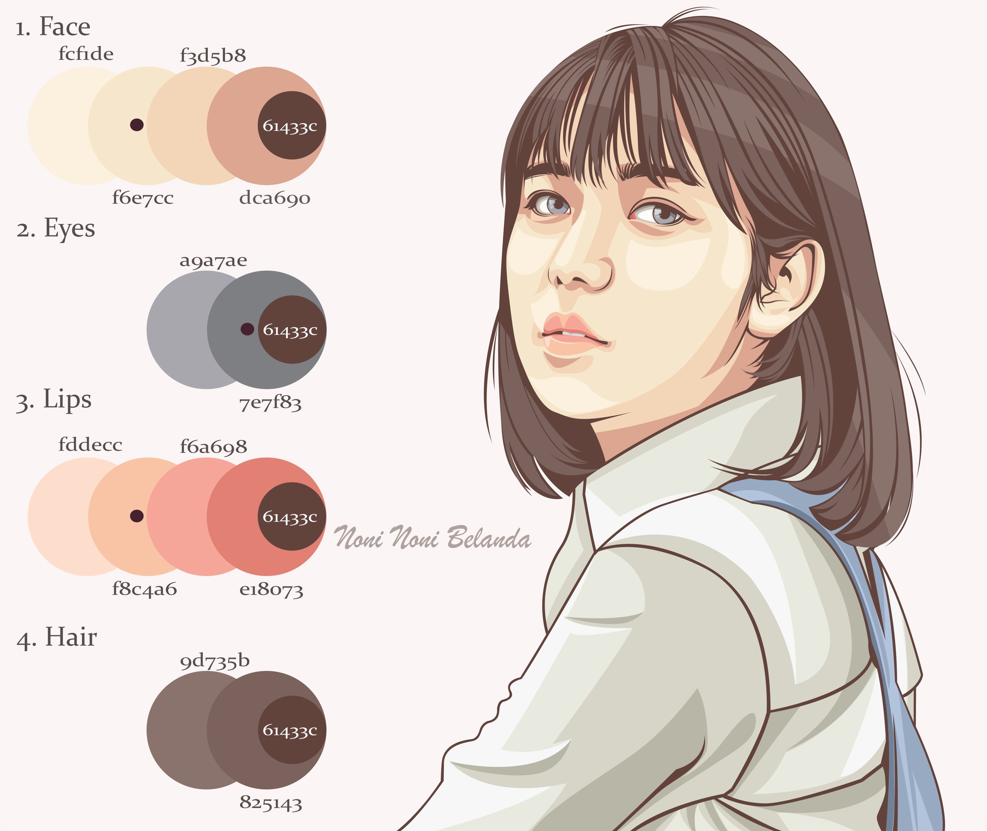 Detail Palet Warna Rambut Vector Nomer 2