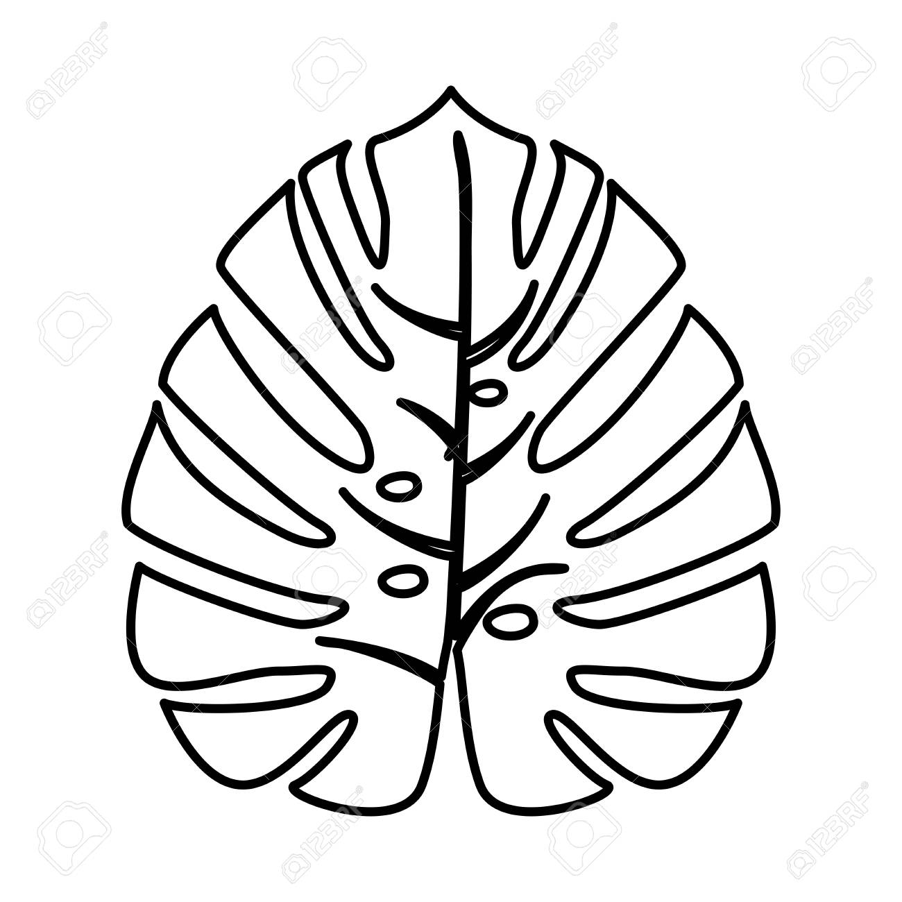 Detail Palm Leaf Clipart Black And White Nomer 7