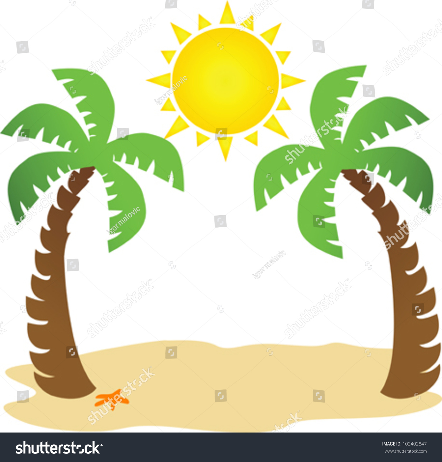 Detail Palm Tree And Sun Clipart Nomer 10