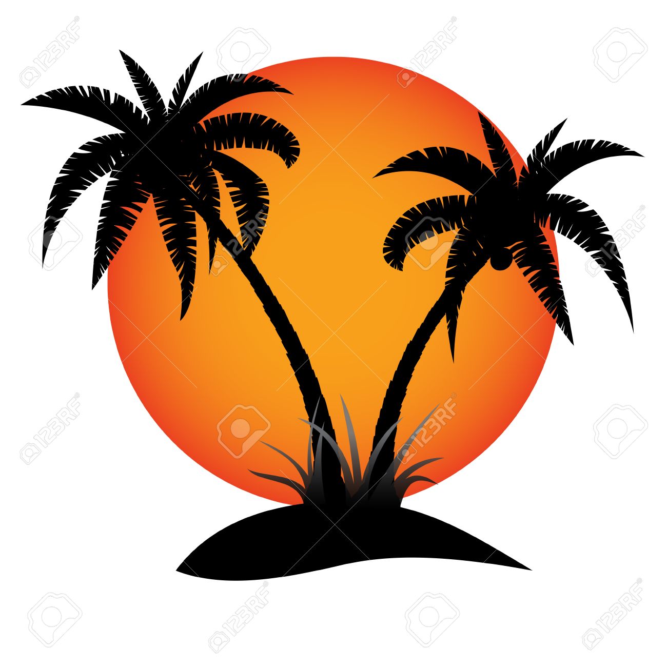 Detail Palm Tree And Sun Clipart Nomer 24