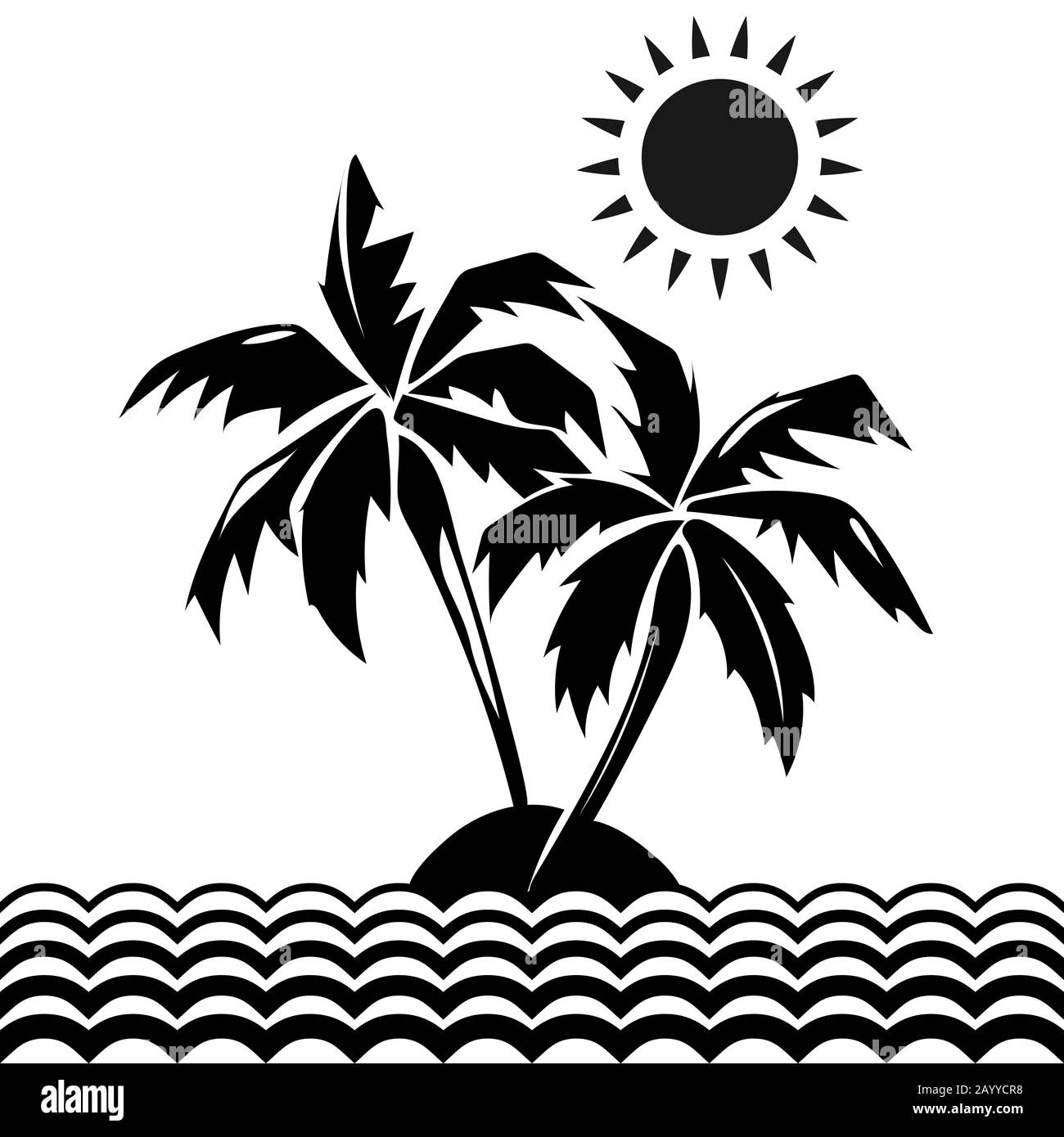 Detail Palm Tree And Sun Clipart Nomer 31