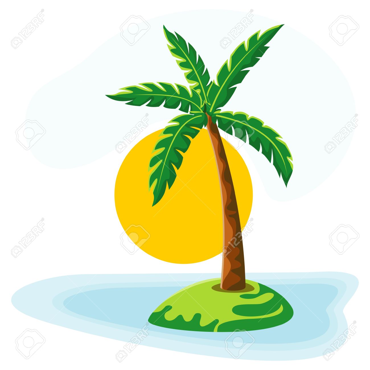 Detail Palm Tree And Sun Clipart Nomer 5