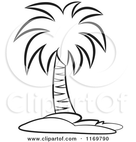 Detail Palm Tree Black And White Clipart Nomer 52
