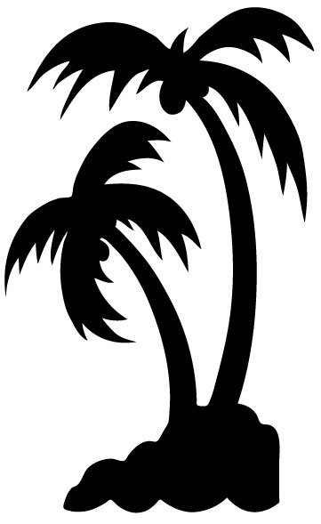 Detail Palm Tree Clip Art Silhouette Nomer 14