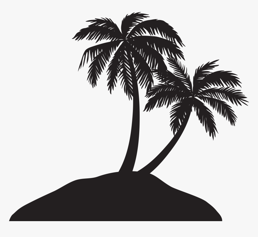 Detail Palm Tree Clip Art Silhouette Nomer 17