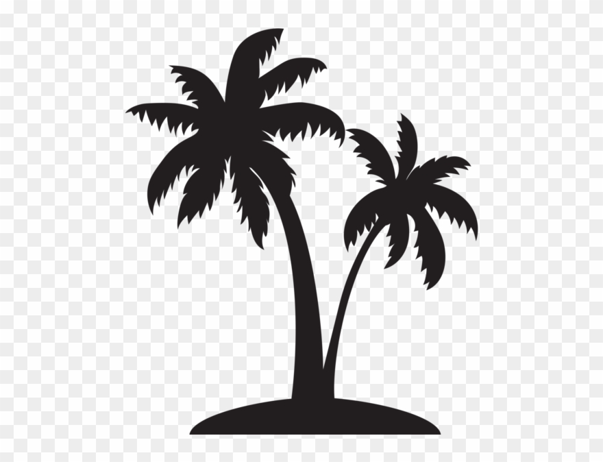 Detail Palm Tree Clip Art Silhouette Nomer 3