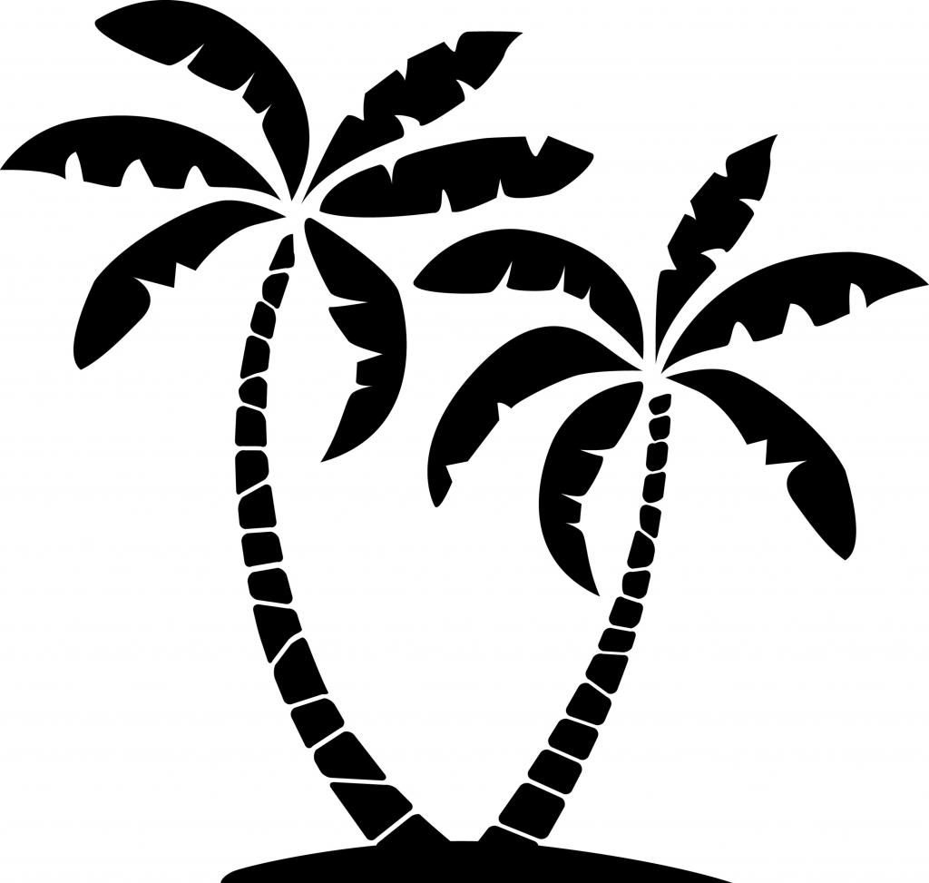 Detail Palm Tree Clip Art Silhouette Nomer 22