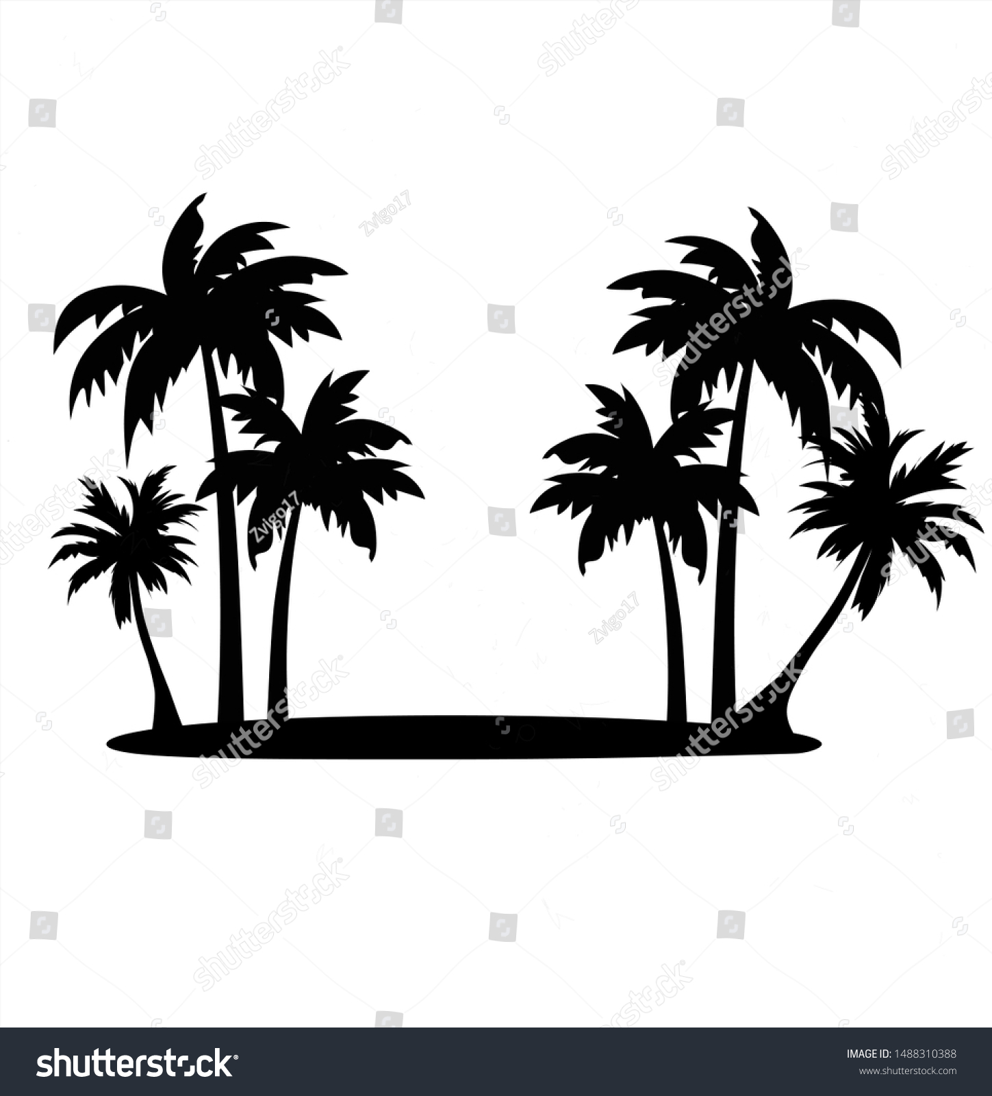 Detail Palm Tree Clip Art Vector Nomer 47