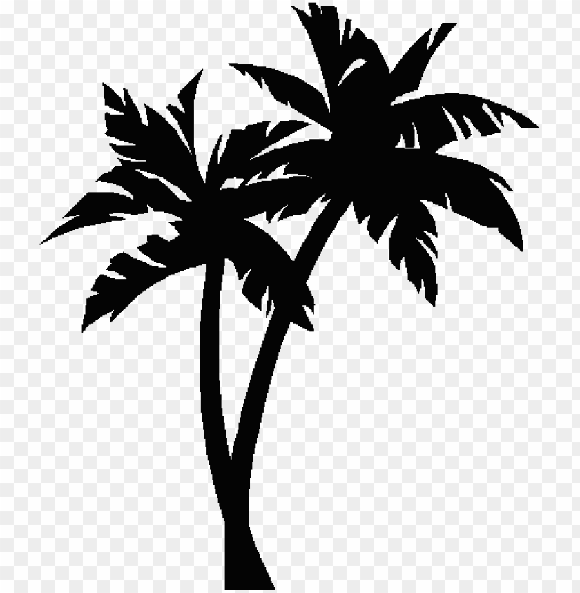 Detail Palm Tree Clipart Black And White No Background Nomer 5