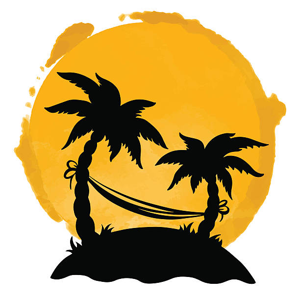 Detail Palm Tree Hammock Clip Art Nomer 45