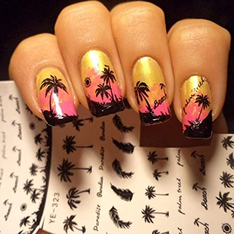 Detail Palm Tree Leaf Nails Nomer 26