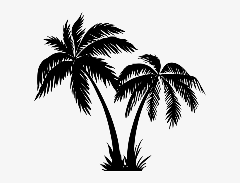 Detail Palm Tree Silhouette Clip Art Nomer 12