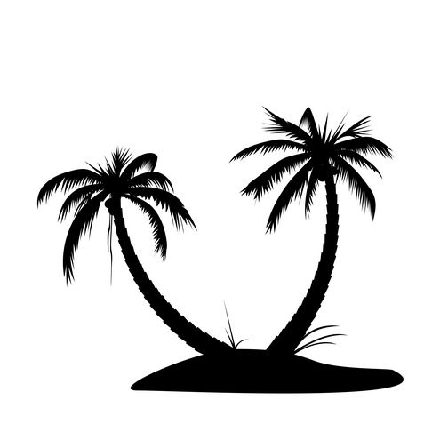 Detail Palm Tree Silhouette Clip Art Nomer 30