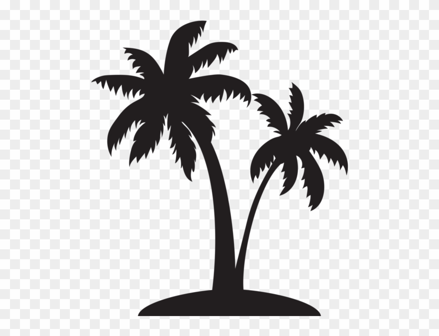 Detail Palm Tree Silhouette Clip Art Nomer 5