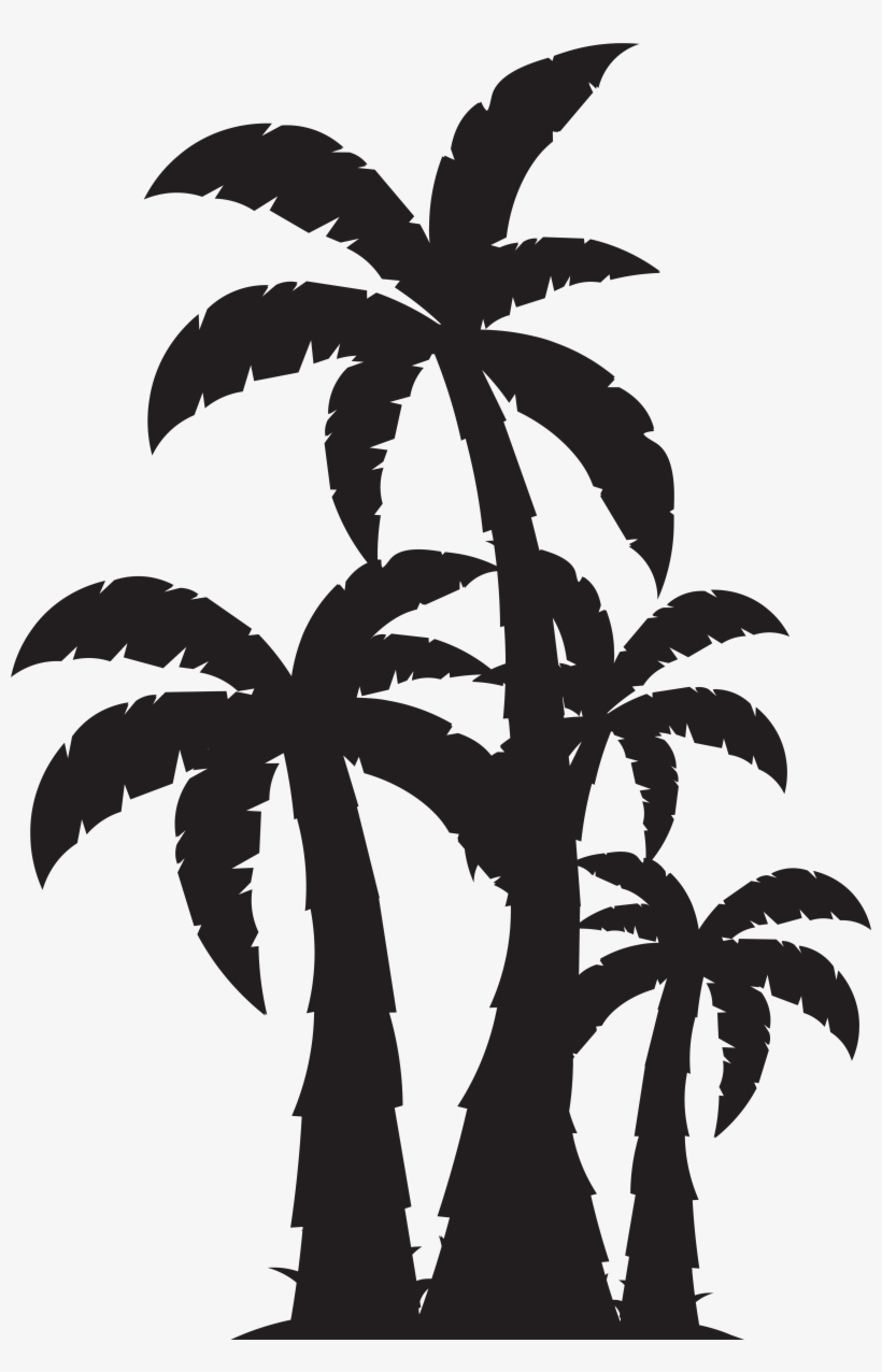 Detail Palm Tree Silhouette Clip Art Nomer 47