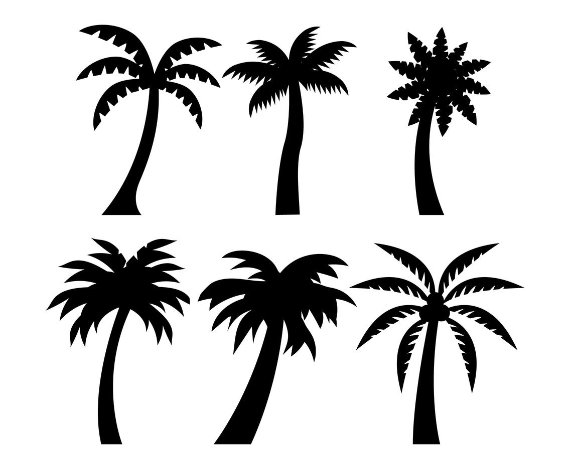 Palm Tree Silhouette Vector Free - KibrisPDR
