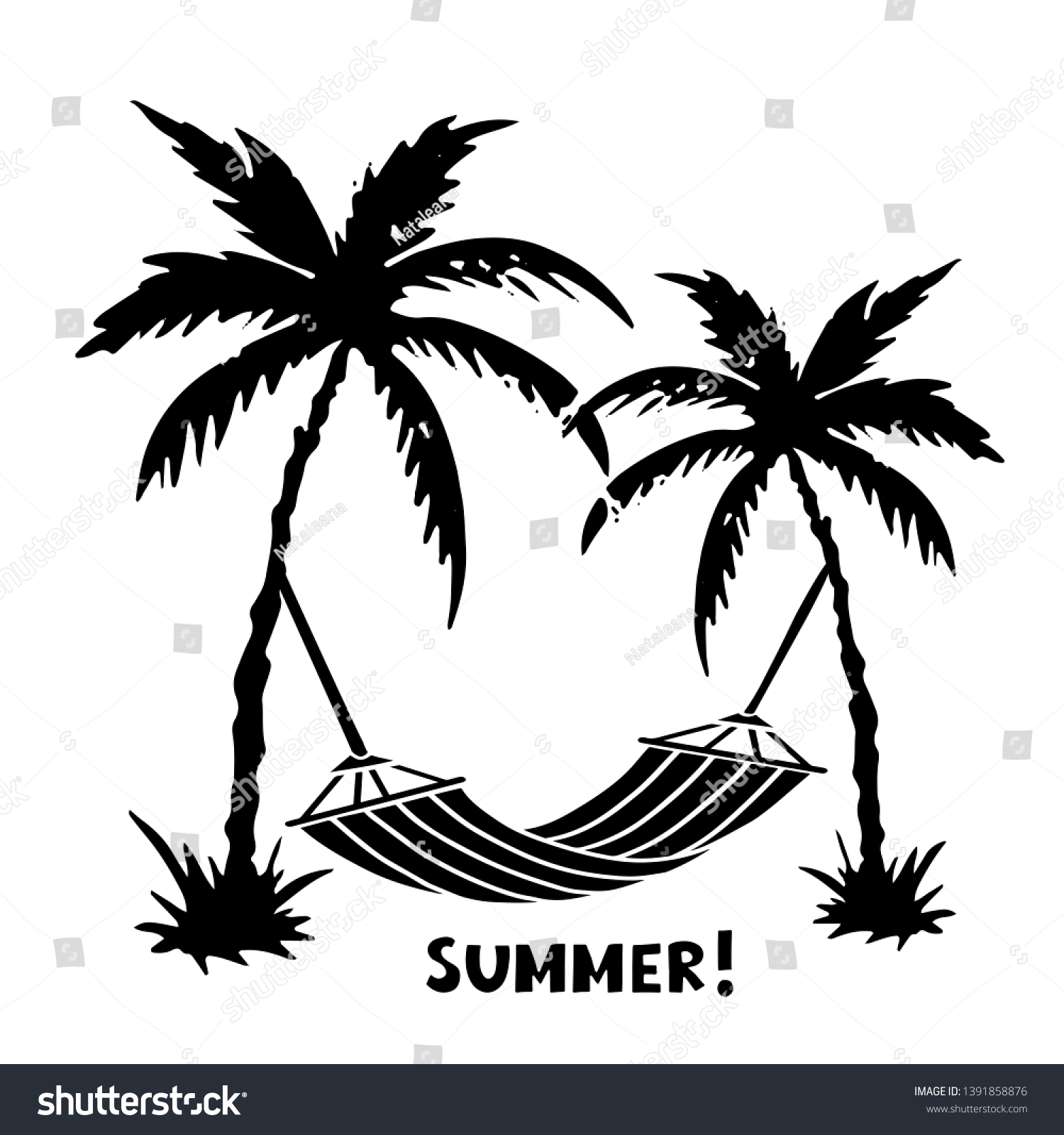 Detail Palm Tree With Hammock Clipart Nomer 21
