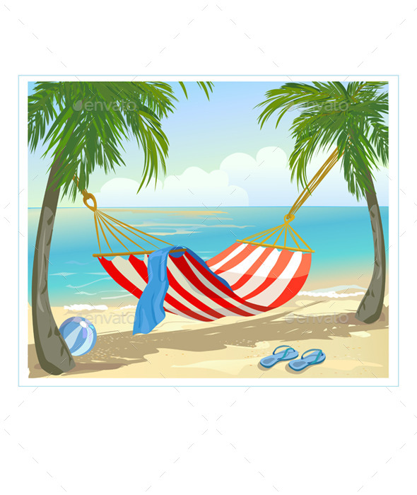 Detail Palm Tree With Hammock Clipart Nomer 38