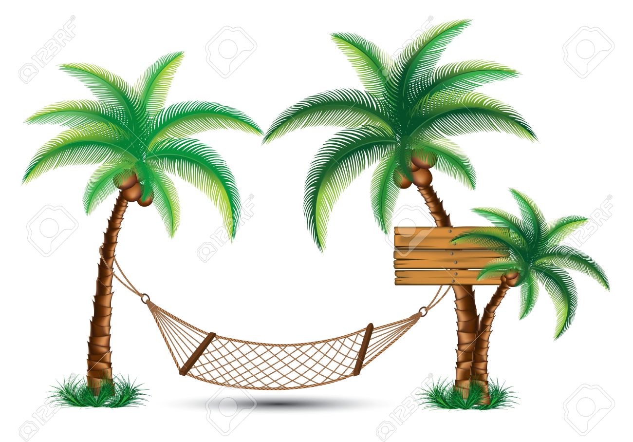 Detail Palm Trees With Hammock Clipart Nomer 3