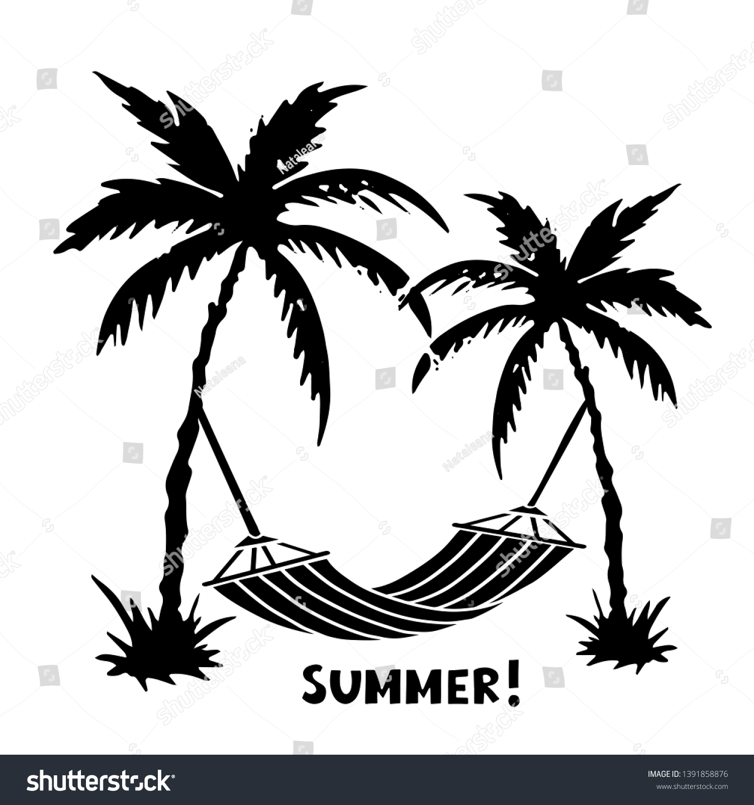 Detail Palm Trees With Hammock Clipart Nomer 22